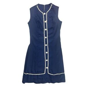 60s Vintage Shift Dress Navy Blue